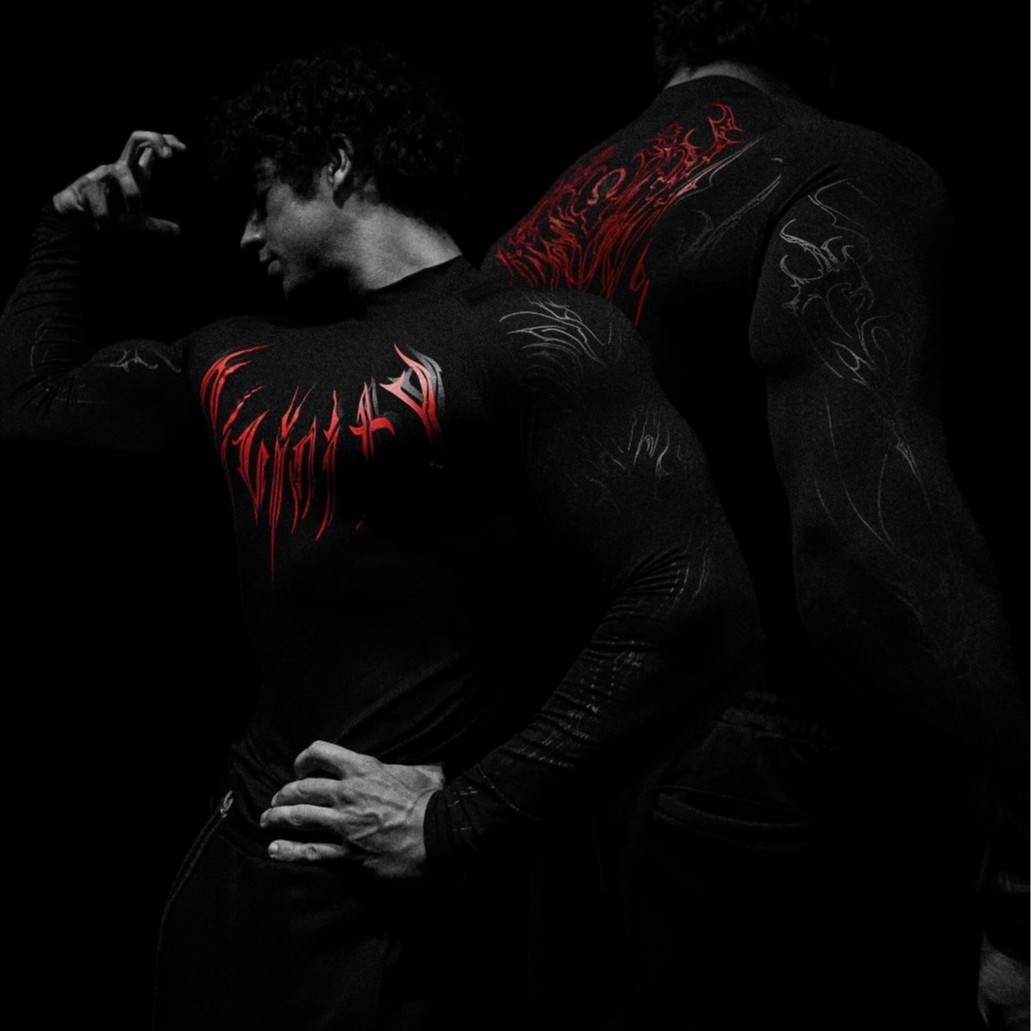 Breathedivinity Mens Long Sleeve Printed TightFitting Shirt High Neck Sports Fitness QuickDry Long 250926