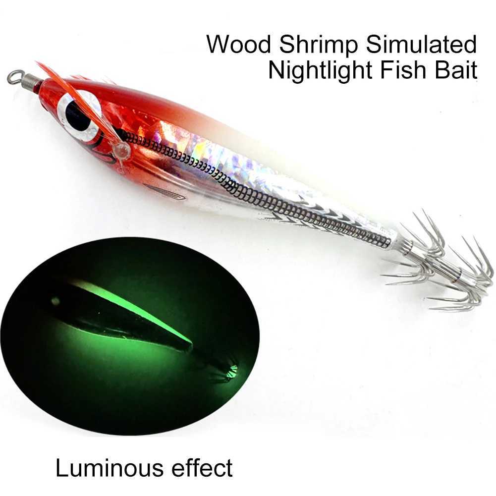 Laser Horizontal Shrimp Squid Hook Webfoot Octopus Egi Artificial Fishing Lure Shrimp Bait Wood Shrimp Bait Sturdy Squid Hook W250926