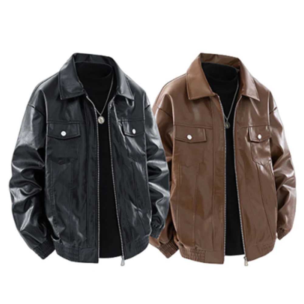 Hong Kongstyle retro 2025PU leather jacket a cool and stylish mens jacket autumn Koreanstyle trendy and versatile coat W250926