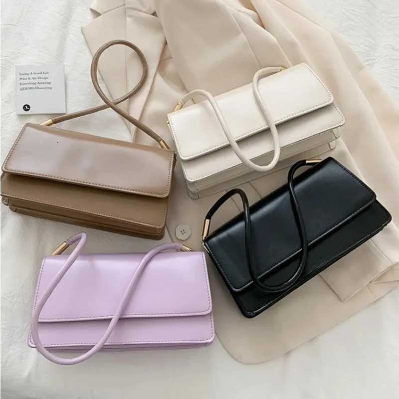 Fashionable Women Shoulder Bag PU Leather Armpit Handbag Casual Small Square Purse for Ladies Stylish Solid Color Crossbody Bag Z250926
