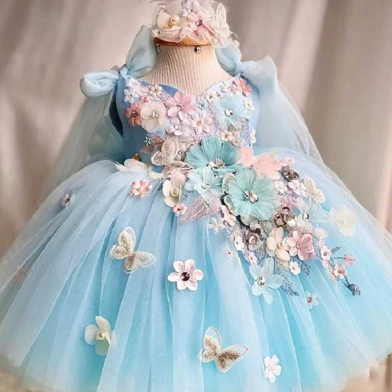 New Lolita embroidery Princess Party Fashion Off Shoulder Short sleeve Dress Children Clothes 012 years old Z250926