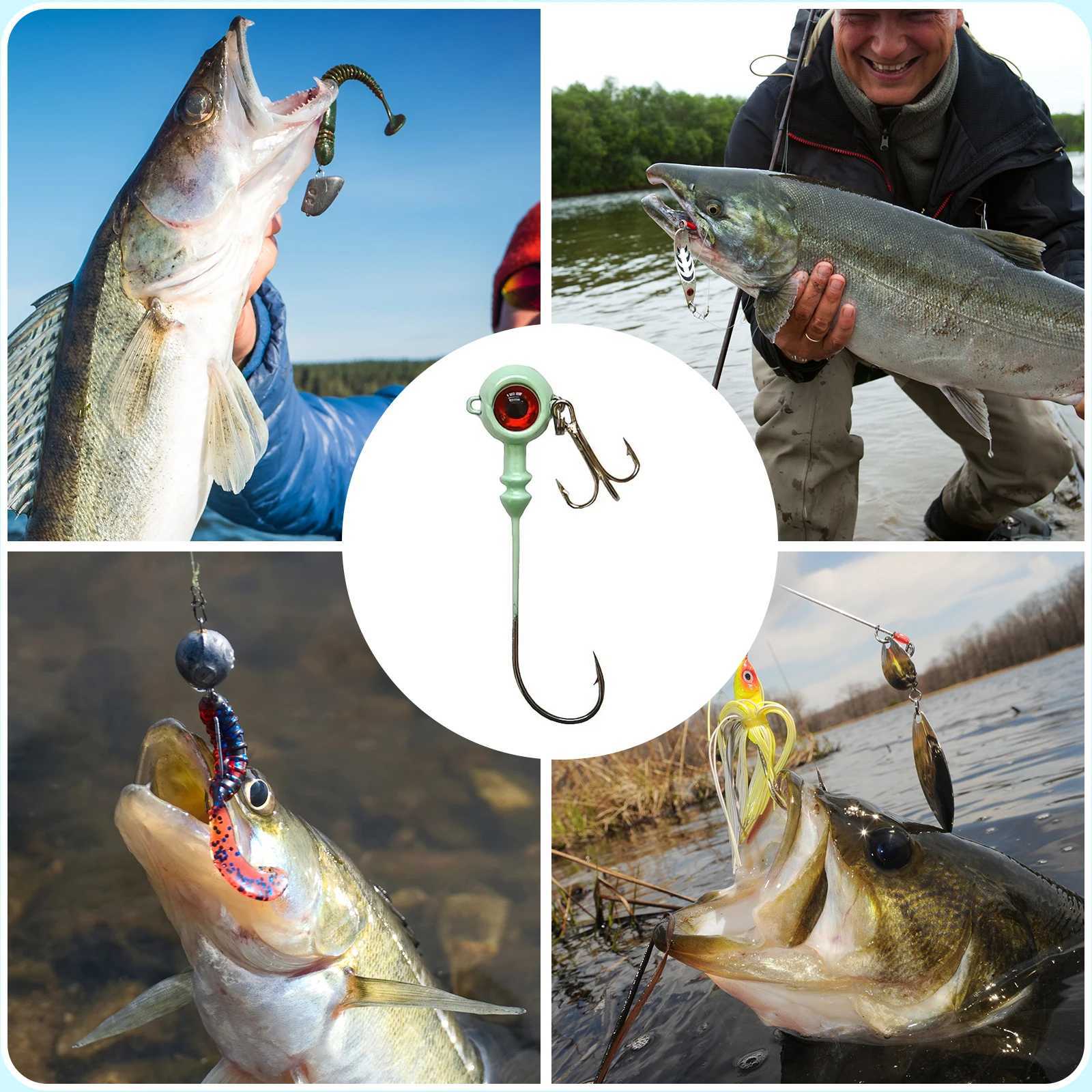 9KM 5Pcs Fishing Eye Jig s Hook Saltwater with Treb Hooks High Caon Steel for Saltwater Freshwater W250926