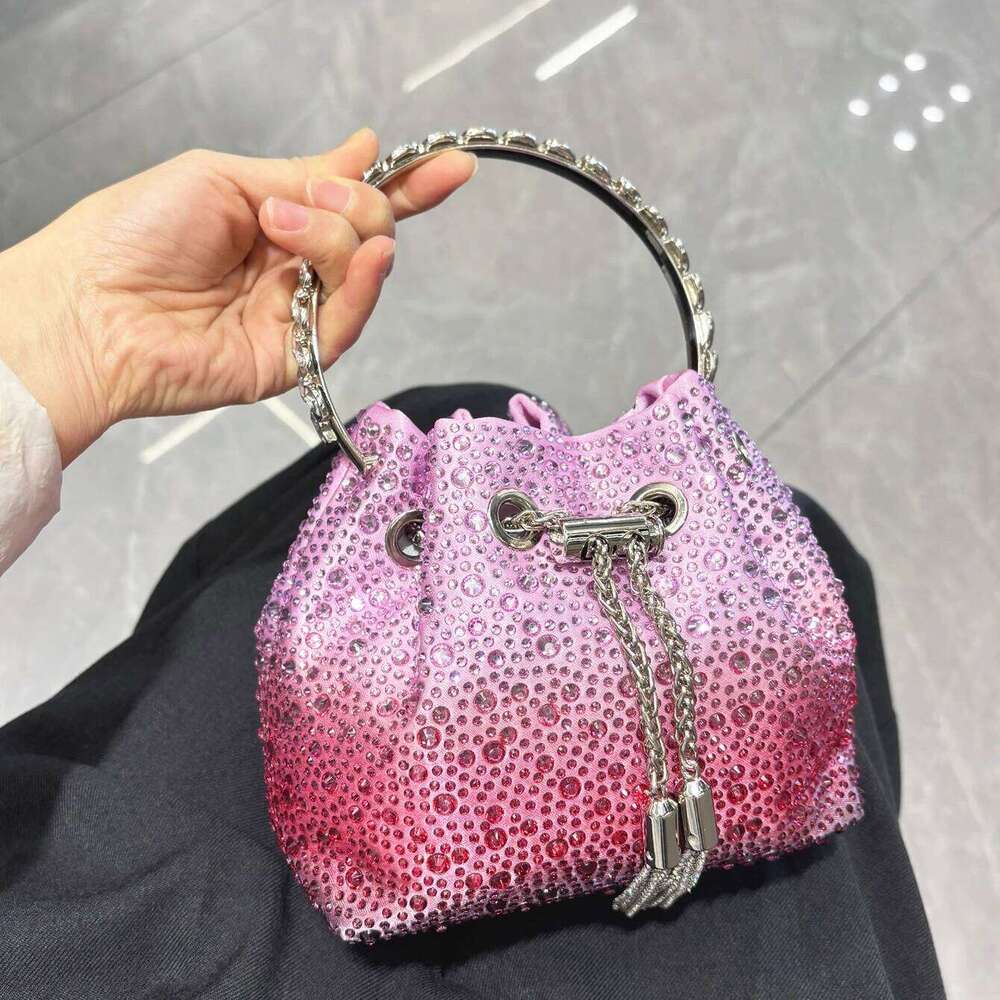 Best Seller Handle Rhinestones Evening Clutch Bag Purses And Handbag Designer Shoulder Shiny Crystal Clutch Purse Bucket Bag