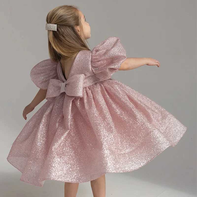 Elegant Puffy Luxury Girls Party Dresses Bowknot Evening Dress Flower Girl Princess Dress For Weddings Solid Bridesmaid Costume Z250926