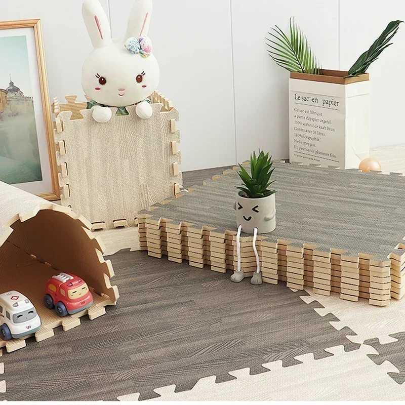 Wood Grain Puzzle Floor Foam Carpet Waterproof and AntiSlip Splicing Mat for Safe and Comfortable Baby Play Playmat 3030cm C250926