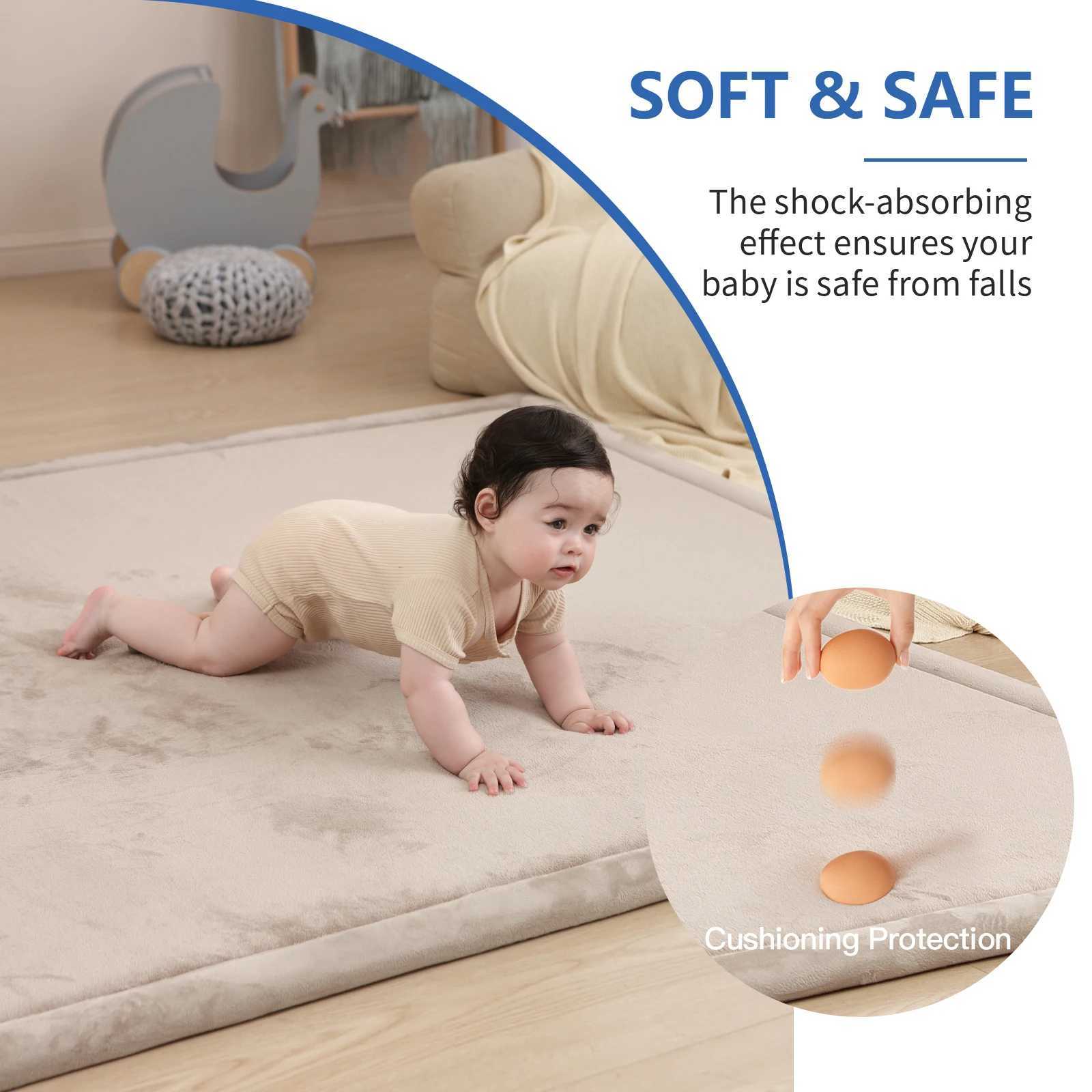 150x200CM Extra Large Non Slip Crawling Mat Playmat Infant Floor Mats Thick Soft Coral Velvet Nursery Rug Baby Carpet C250926