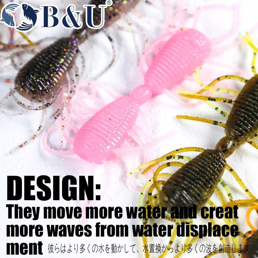 BU Larva Soft Lures 50mm Fishing Artificial Lures Silicone Bass Perch Pike Swimbait Jigging Plastic Baits Worm W250926