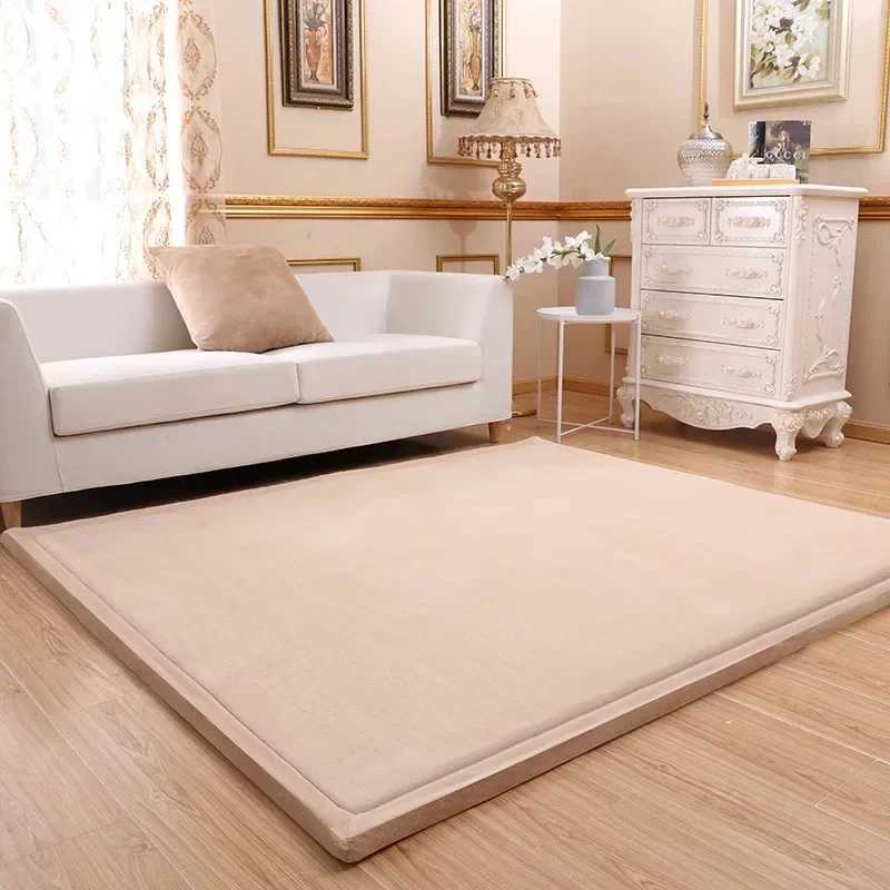 Latest Japanese Style 3CM Thickening Coral Fleece Velvet Mattress Camel Bed Mattress Living Room Tatami Carpet Baby Crawling Mat C2509261