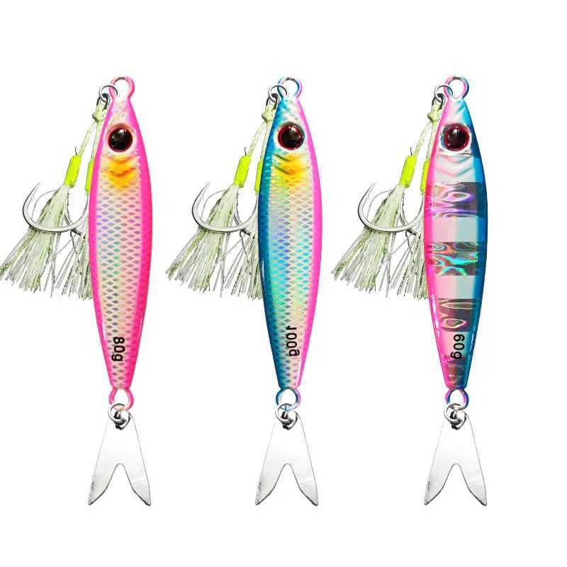 AS Slow JIg Pesca Lure Fishing Glow Jig Slow Falling Angr 40g60g80g100g Metal Hard Bait Sinking Jigging Pesca urre Bait W250926