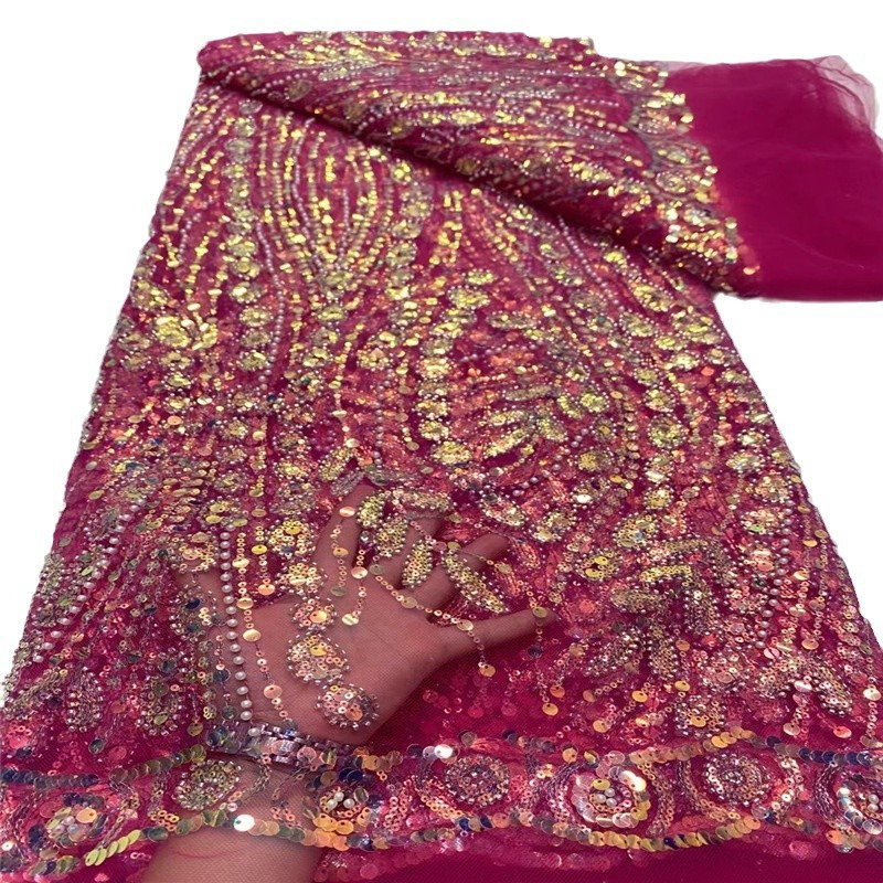 Latest French Tulle Lace Fabric 2.5 Yards 2024 High Quality Nigerian Lace Fabric African Lace Fabric For Wedding Party TY3798
