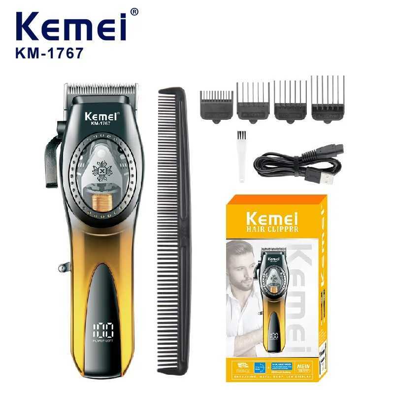 Kemei Trimmer Professional Hair Trimmer DLC Blade Haircut Machine 9000 RPM Magnet Motor Trimmer Electric Clipper for Men KM1767 R250926