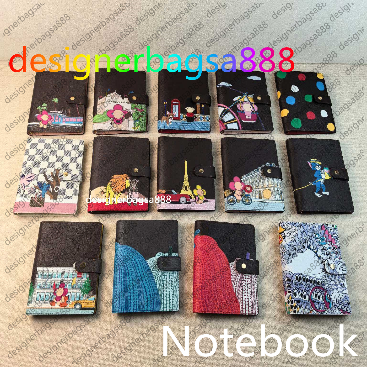 luxury Agenda Holder Case Planner With Box Large Small Waterproof Ring Notebook Cover Work Meeting Note Calendar Luxury Designer Wallet Credit Card Case Womens 2004