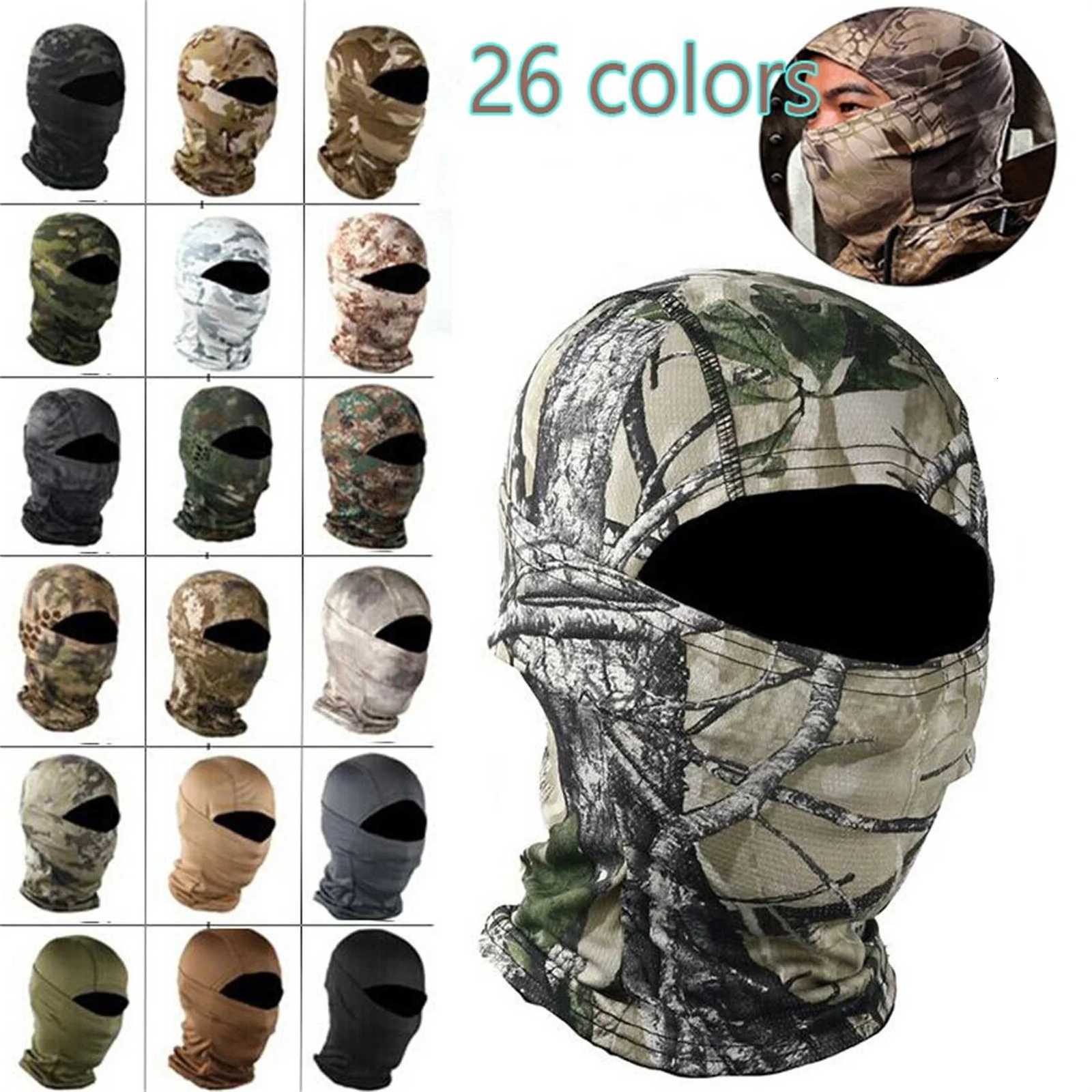 26 Colors Military Balaclava Outdoor ThinFleece Cycling Snowboard Hood Protection Army Tactical Camo Hats Head Face Cover Z250926