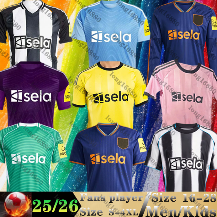 24 25 26 newcaslte united soccer jersey BARNES CUP FINAL 2025 2026 goalkeeper BURN WINNERS ISAK CARABAO TONALI BLACK BRUNO G. Gordon men kids Sock set Football Shirts