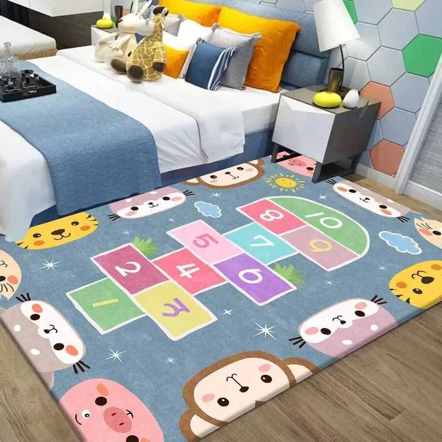 VIKAMA Flannel Childrens Carpet Parking Lot Climbing Mat Game Traffic Mat Early Education Kindergarten Rug Home Decoration C250926