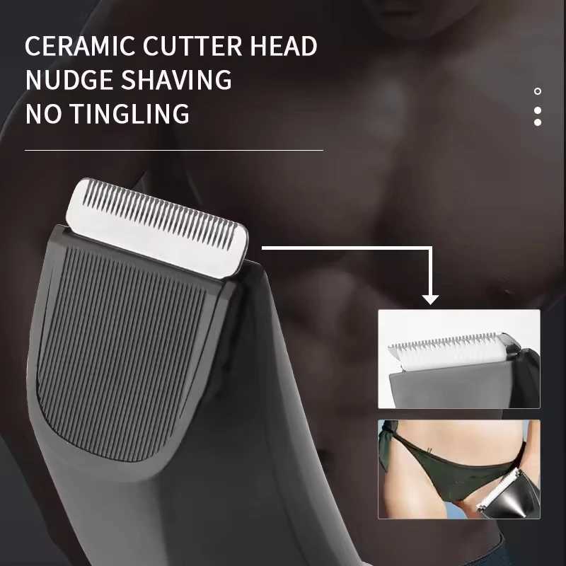 Kemei KM3208 Electric Hair Trimmer Waterproof Body Ceramic Cutter Shaver Trimmer For Sensitive Areas Safe And Painless Pruning R250926