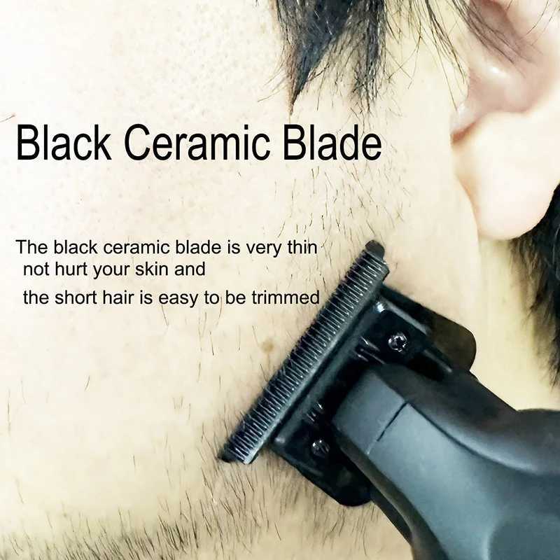 Kemei Hair Clipper Eletric Professional Hair Trimmer 0mm Gapped Carving Clipper For Men Black Ceramic Blade Barber Use R250926