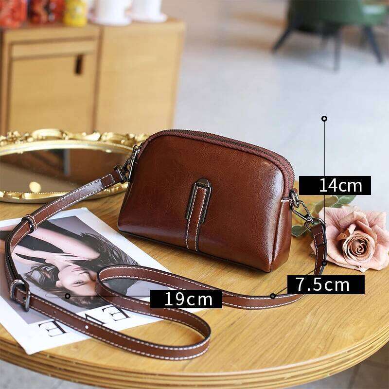 Women's Genuine Leather Cowhide Bucket Shoulder Bag Vintage Handbag Crossbody Designer Commuting Handbag MDNG2509