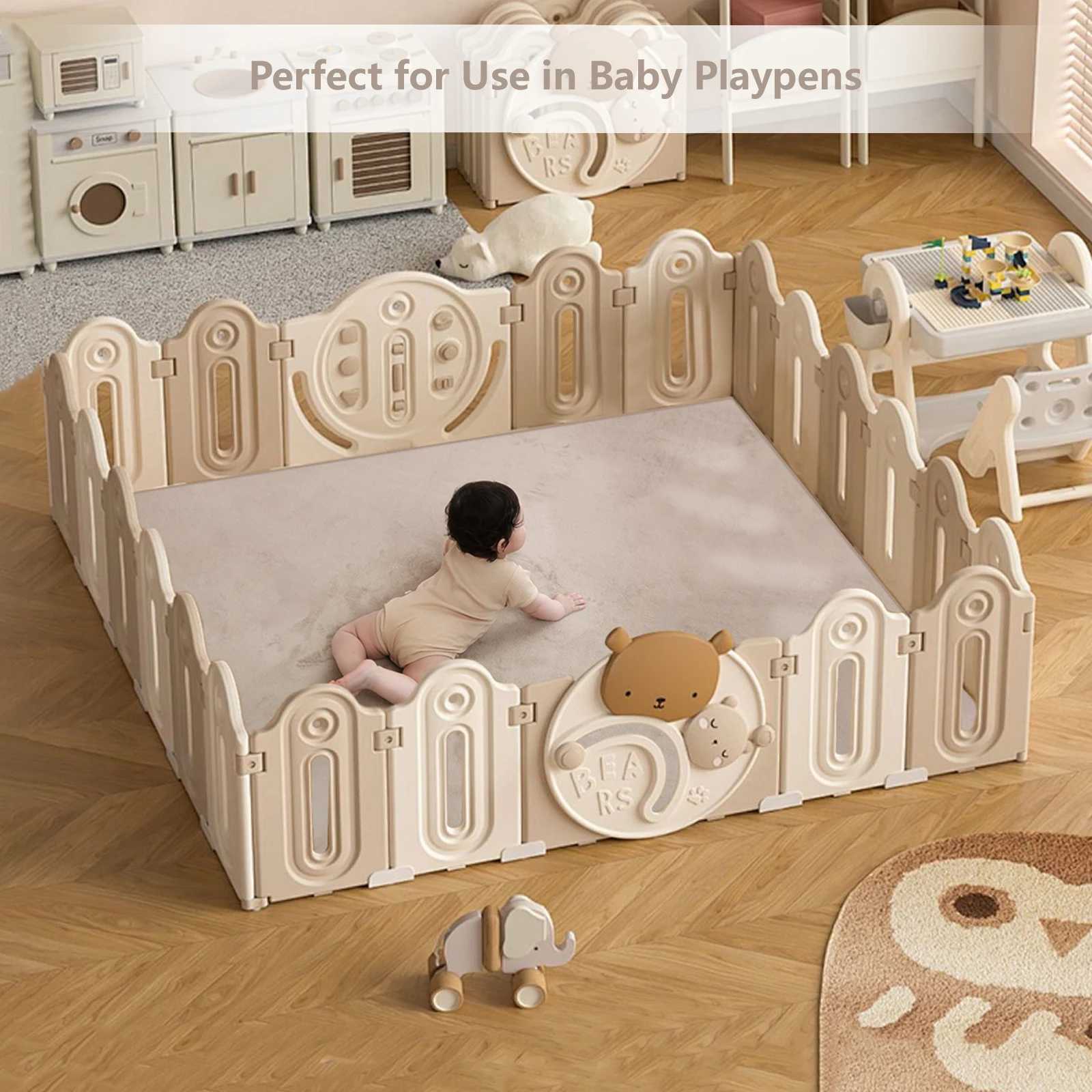 Khaki Baby Play Mat for Floor WaterRepellent Baby Game Crawling Mat Soft Velvet NonSlip Baby Activities Rug Newborn Items C250926
