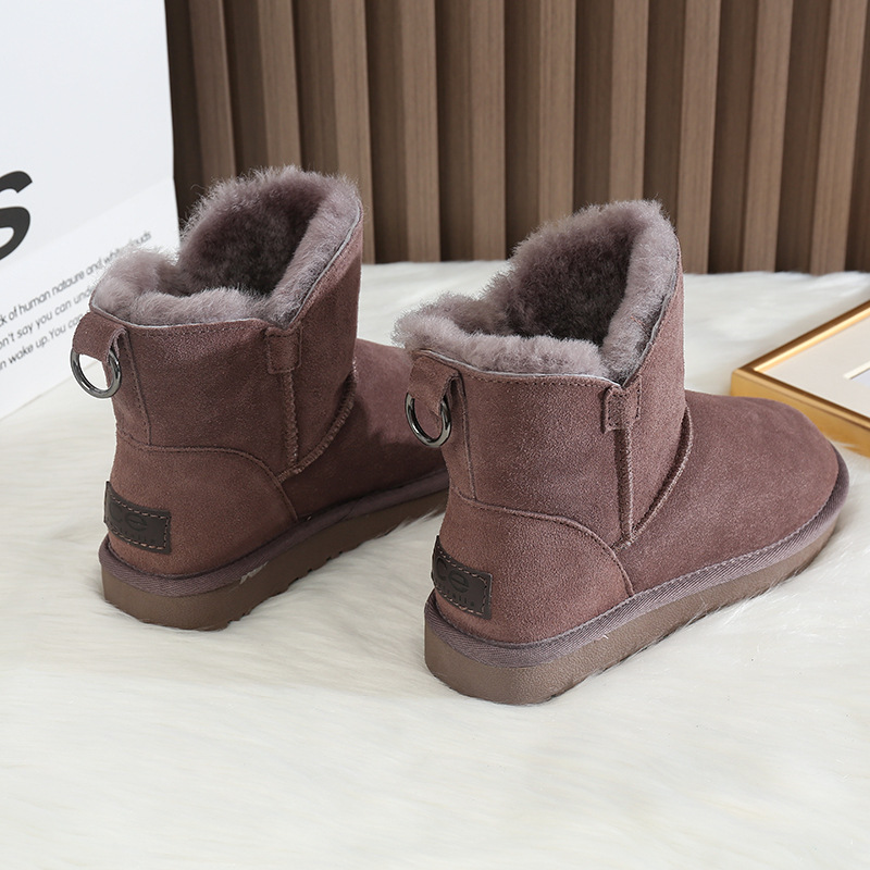 CE designer shoes Free shipping oxhide affordable luxury Winter anti slip snow boots with thick plush cotton shoes Foldable