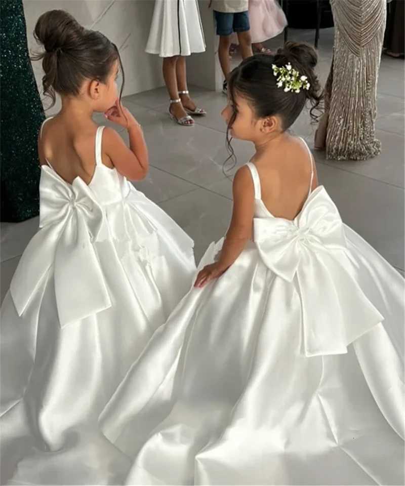 Flower Girl Dress Off Shoulder Princess Dresses for Girls Satin Flower Girl Dresses for Wedding Ball Gown Z250926