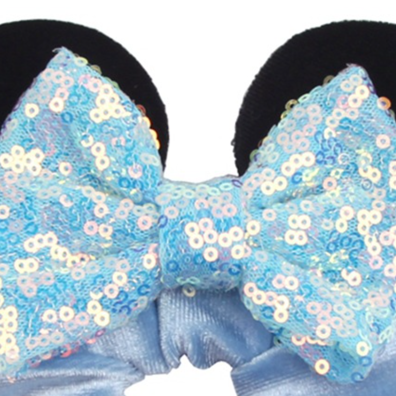 Disney girl Halloween hair accessory Mickey Christmas hair ring plus thickened velvet pig intestine hair ring elastic golden velvet hairband Halloween