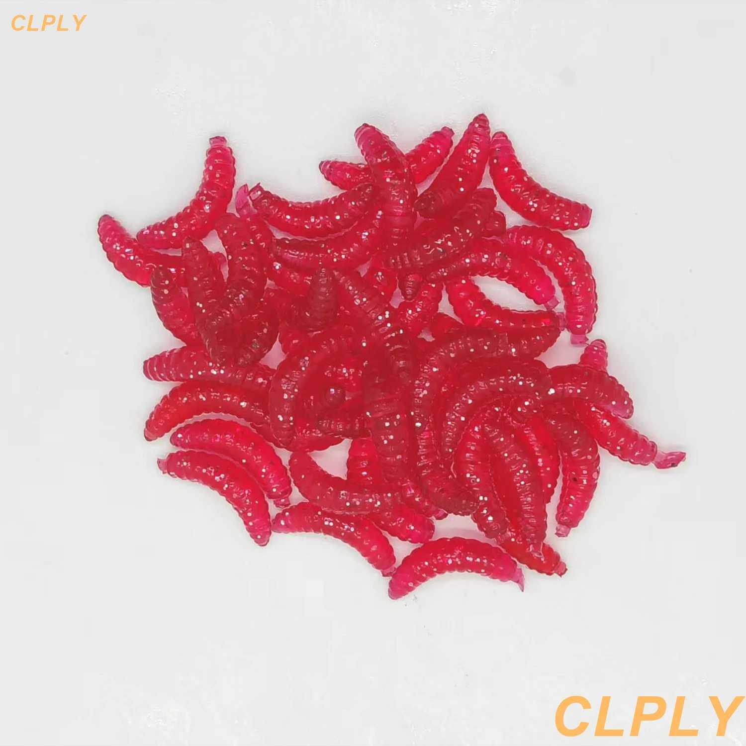 50pcs Lua 2cm Luminous Soft Bait Fake Breadworms Earthworms Red Worms Soft Worms Fake Worms Fishing Bait W250926