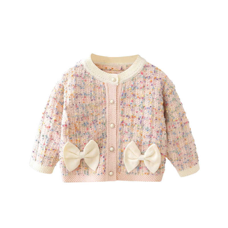 Girls Spring and Autumn Coat Stylish Cardigan Sweater for Girls 2025 Childrens Autumn Clothing Fashionable Toddler Autumn Outfit C250925