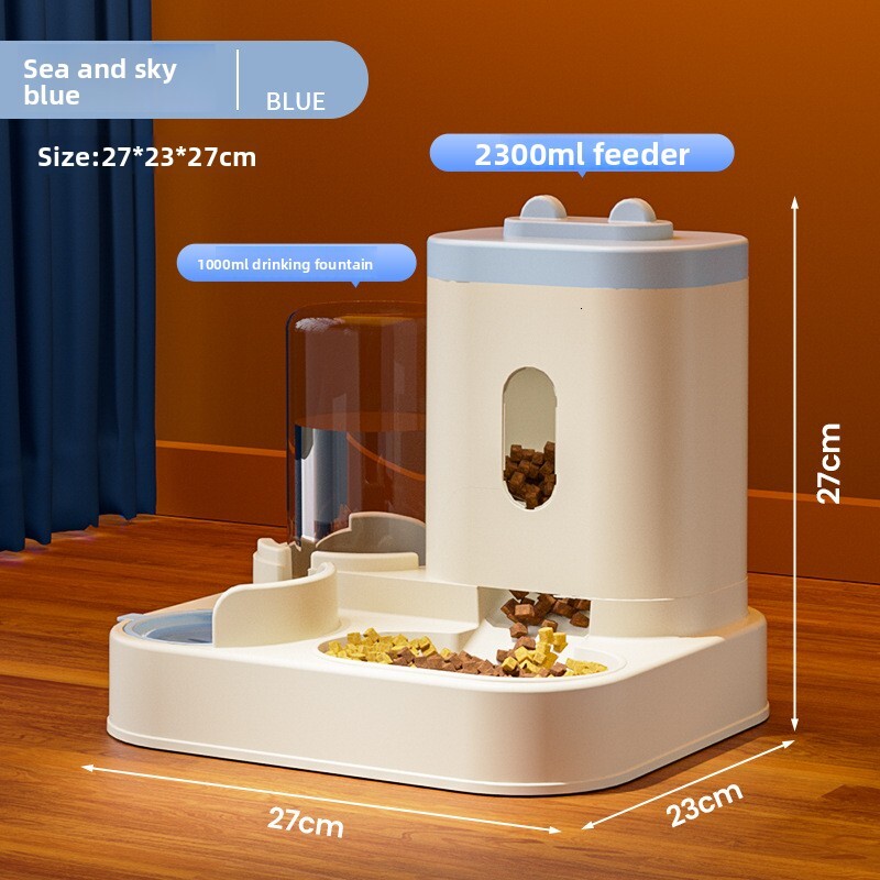 Dispenser Automatic Feeder Cat Food Dog Bowl Drinking Water Integrated