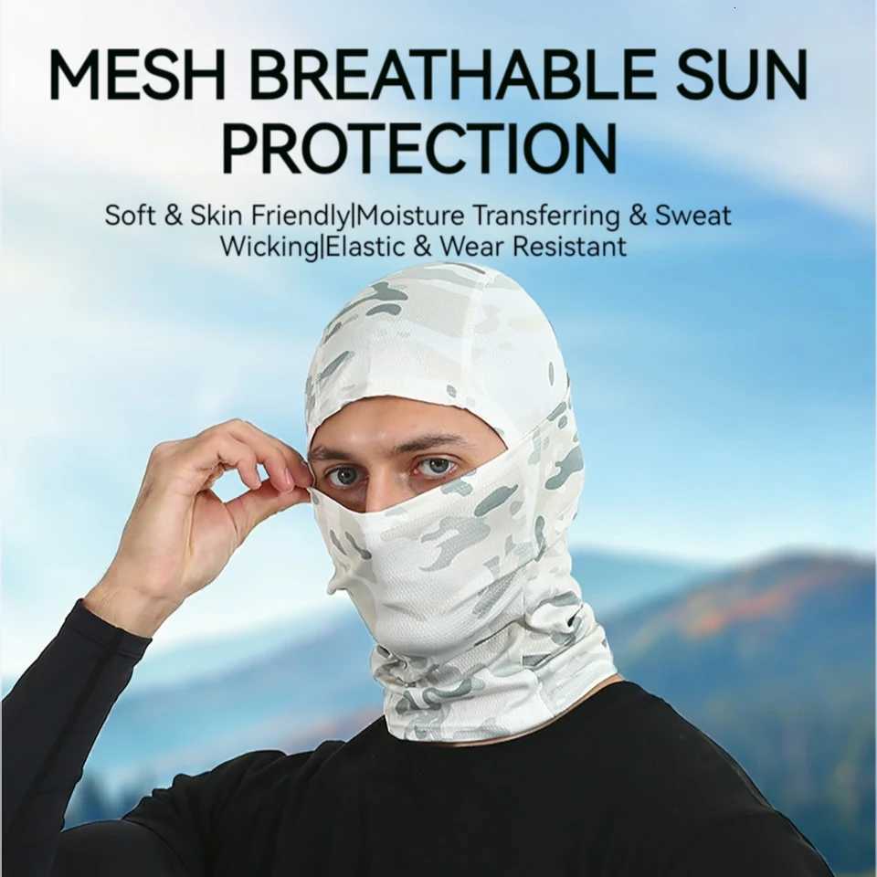 Climbing Sports Balaclava Running Hiking Tactical Cycling Cool Facemask AntiUv Breathable Ice Silk Headwear Neck Guard Unisex Z250926