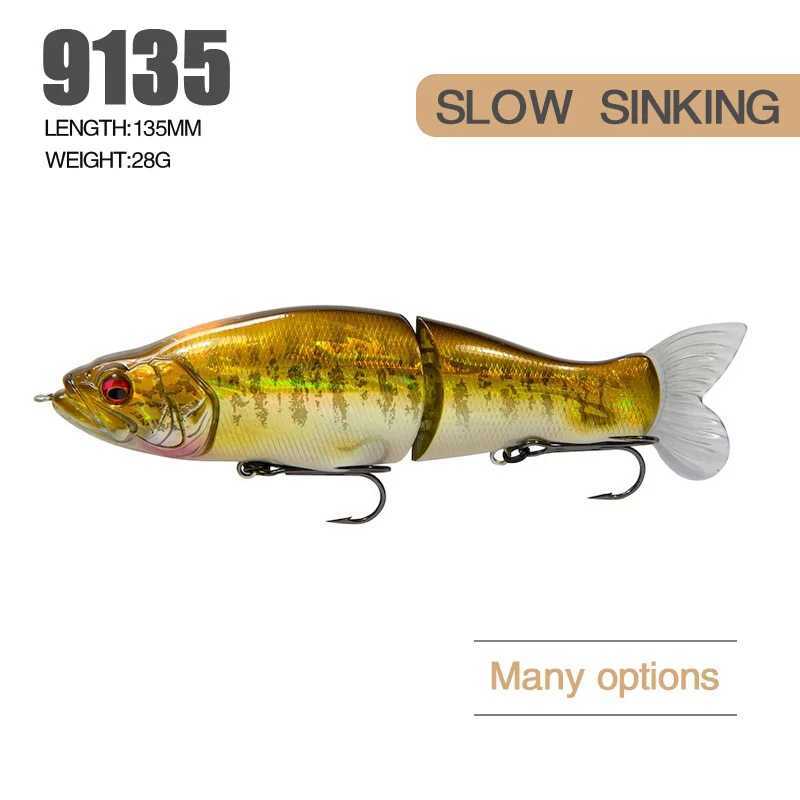 1pcs 135mm 28g Jointed Bait Shad Glider Swimbait Hard Body Slow Sinking Jointed Bass Pike Lures Fishing Tack W250926