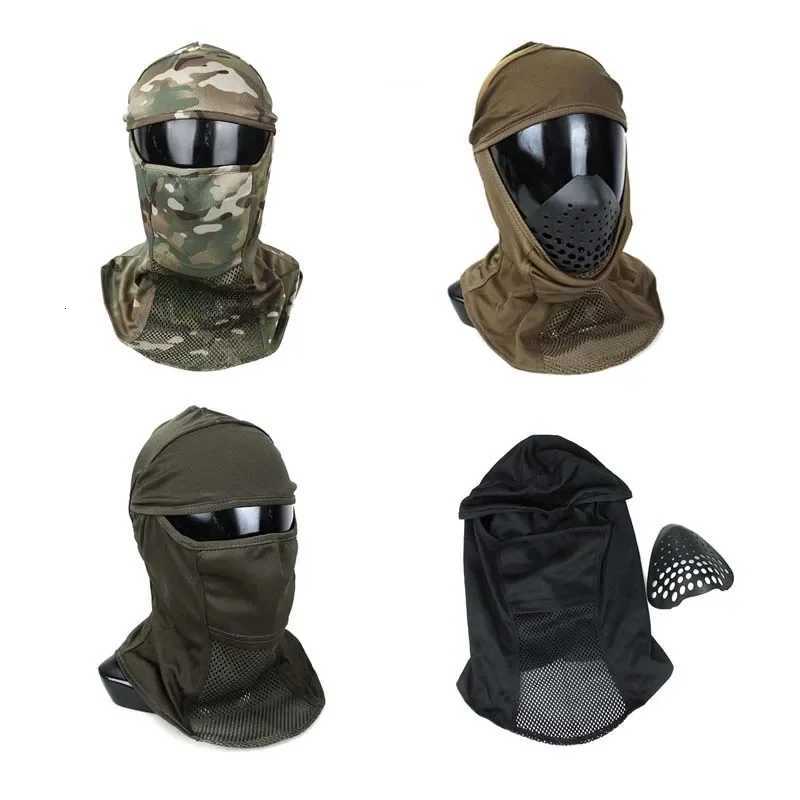CS Tactical Camo Head Cover Mesh Balaclava Full FaceMask Sunscreen Dustproof Fullwrapped Headscarf Z250926