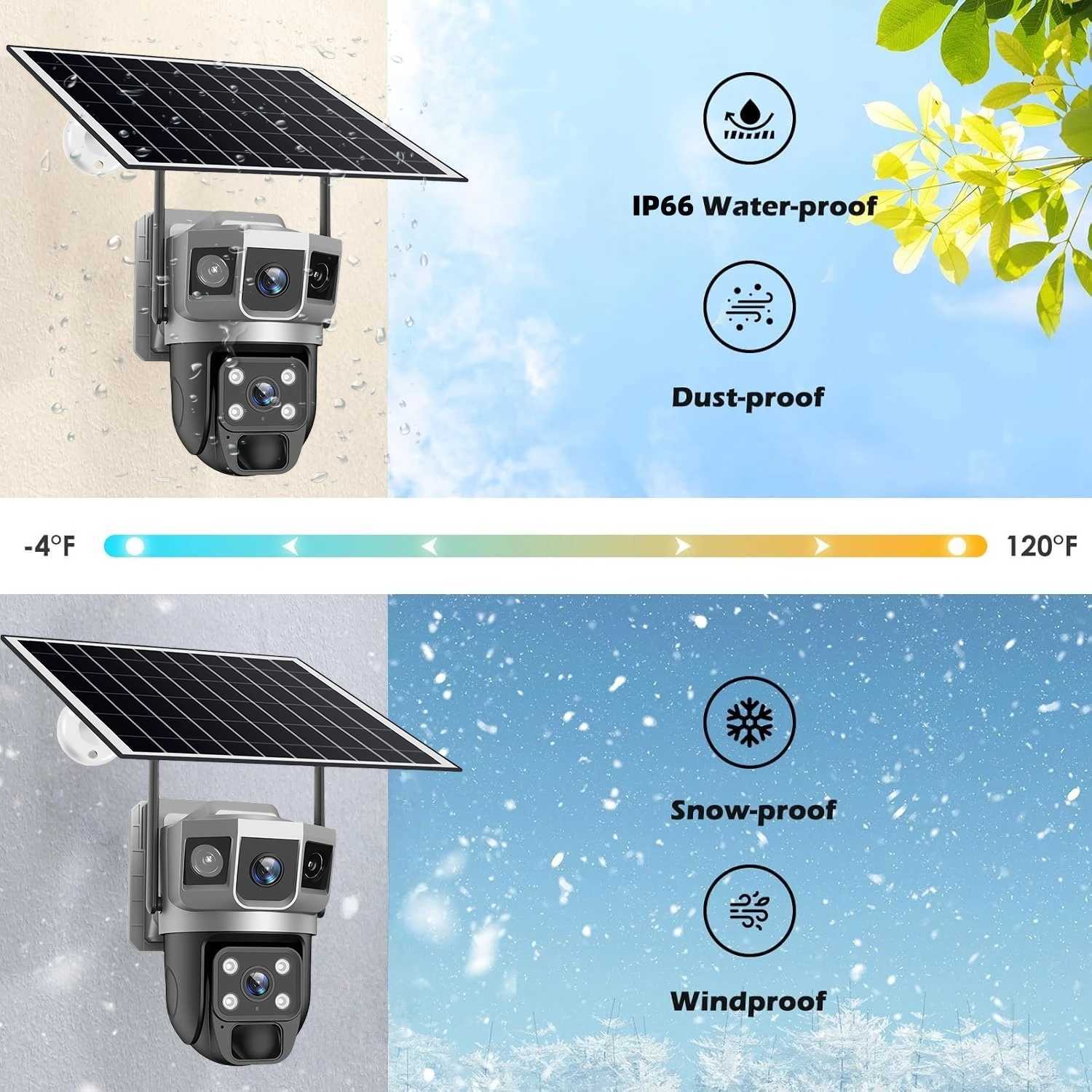 V380pro 12MP 6K WIFI Camera Solar PIR Human Detection Night Vision Waterproof Security Video IP Camara Battery CCTV Monitor Y250925