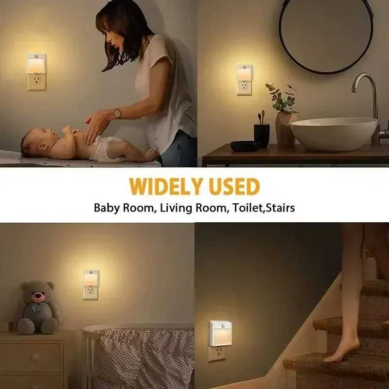 Motion Sensor LED Night Lights EUUSAUUK Plug Dimmable Cabinet Light for Baby Bedside Bedroom Corridor Wireless Lamp Lighting C250925