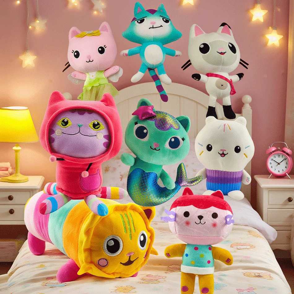 New Gabbys Dollhouse Plush Toy Mercat Cartoon Stuffed Animals Smiling Cat Car Cat Hug Gabys Girl Dolls Kids Birthday Gifts Y250925