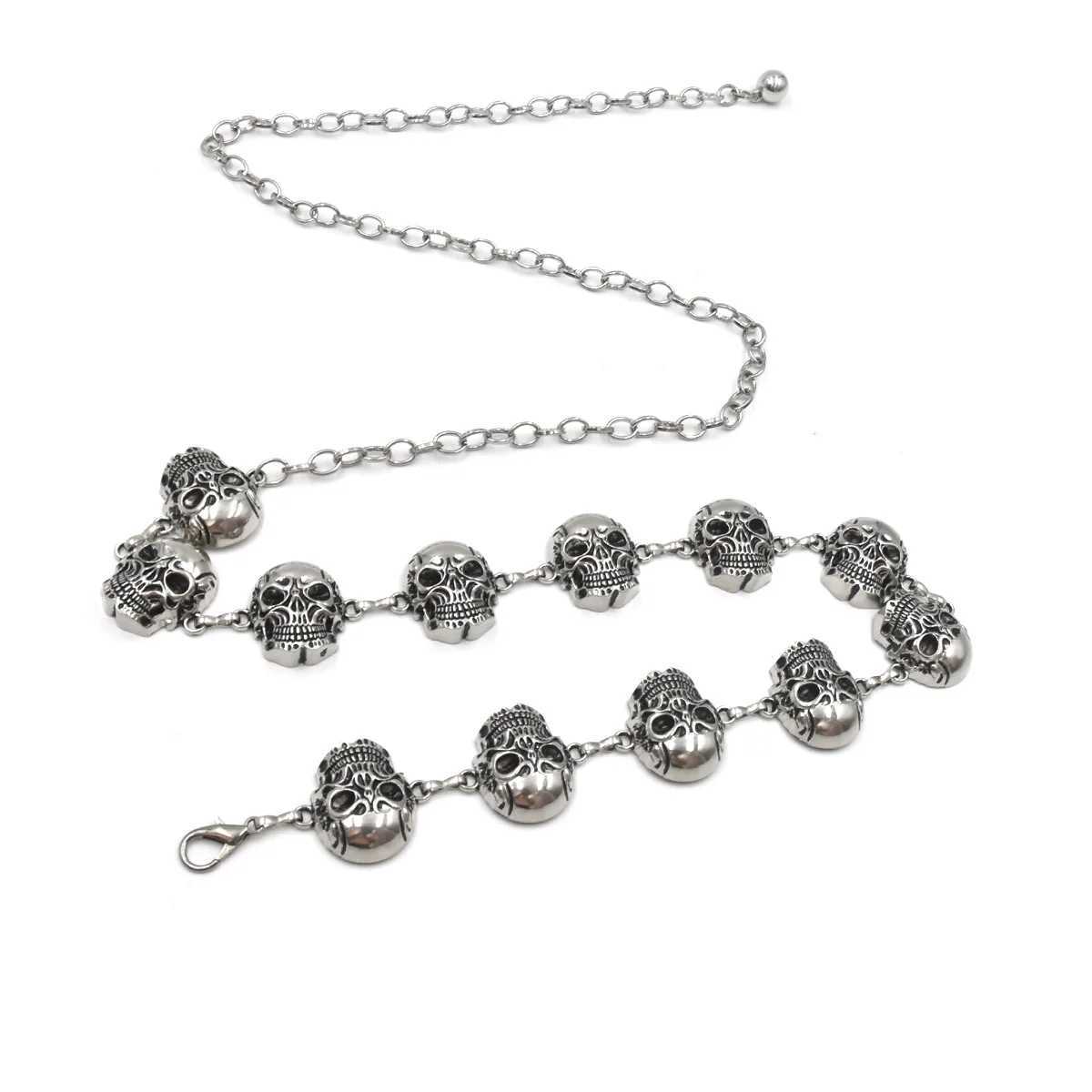 Fashionable metal skull waist chain womens decoration with skirt suit belt versatile sweater chain waist seal dark style L250926