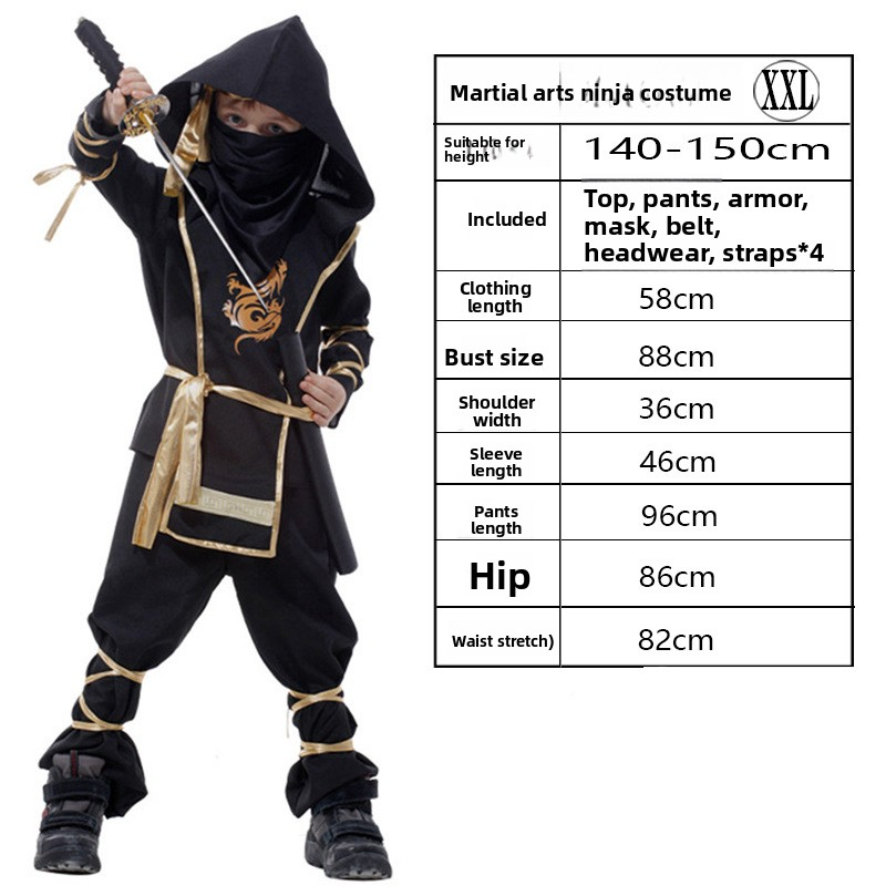 Halloween Children's Cosplay Outfit Children Ninja Party Role Play Costume Mysterious Warrior