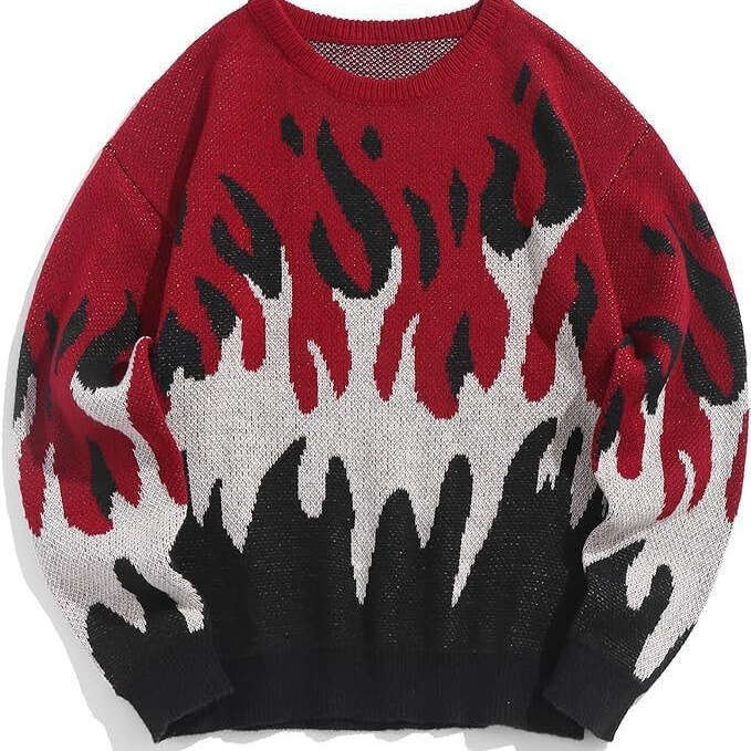 Autumn Winter Men's and Women's Fashion Round Neck Sweater Pullover Jacquard Knit Long Sleeve Casual Top