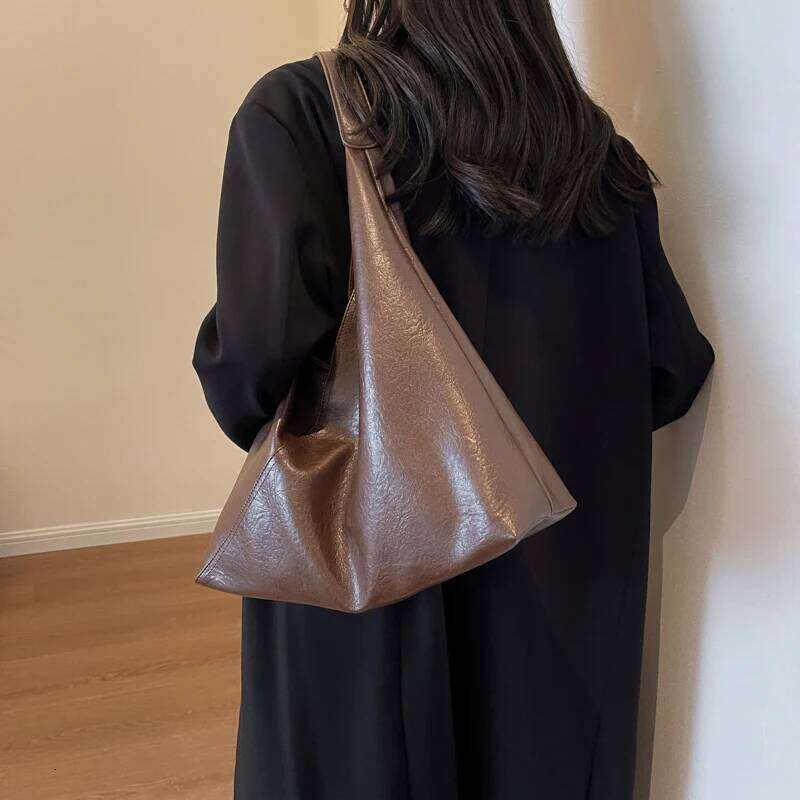Fashion Design Leather Shoulder For Women Tend Female Simple Big Underarm Hobo Bag Handbags And Purses