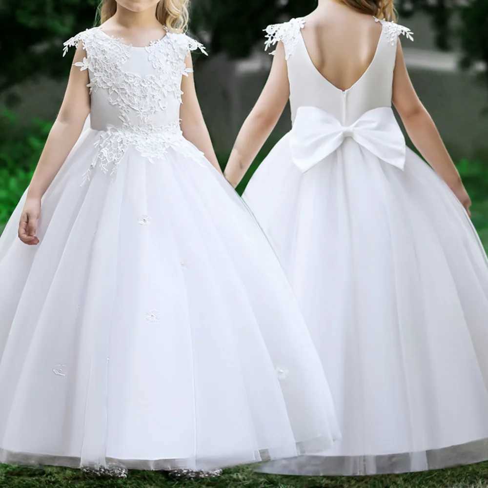 Teen Girls 614 Years Long Dress Bridesmaid Kids Dresses Children Princess Party Wedding Prom Gown Formal Occasion Bow Dresses Z250926