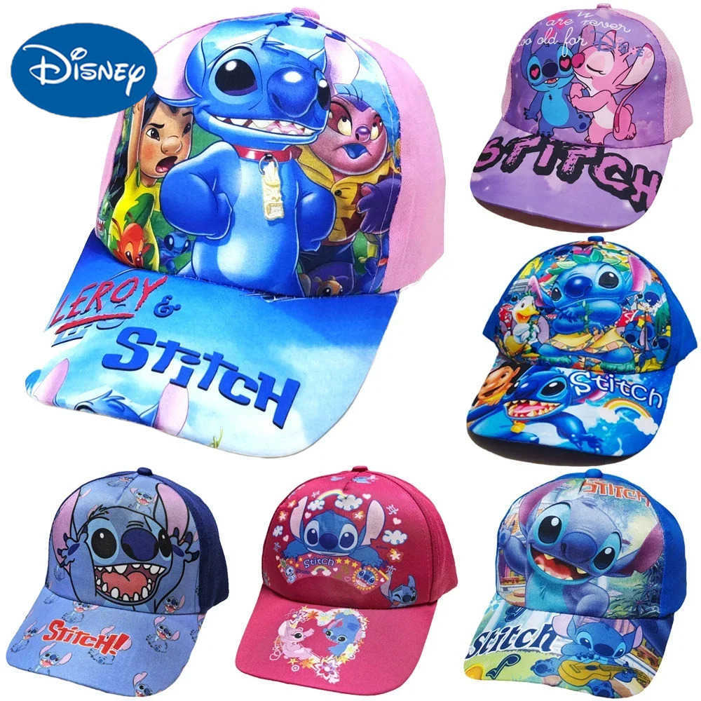 Disney Stitch Kids Baseball Caps Spring Cartoon Adjustable Snapback Caps Boys Girls Outdoor Travel Sun Hats H250926
