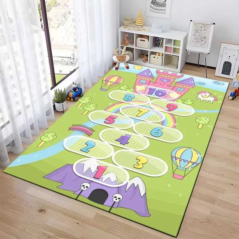Hopscotch Indoor Cartoon Parentchild Game Decoration Carpet Bedroom Bedside Childrens Number Game Room Decoration Floor Mat C250926