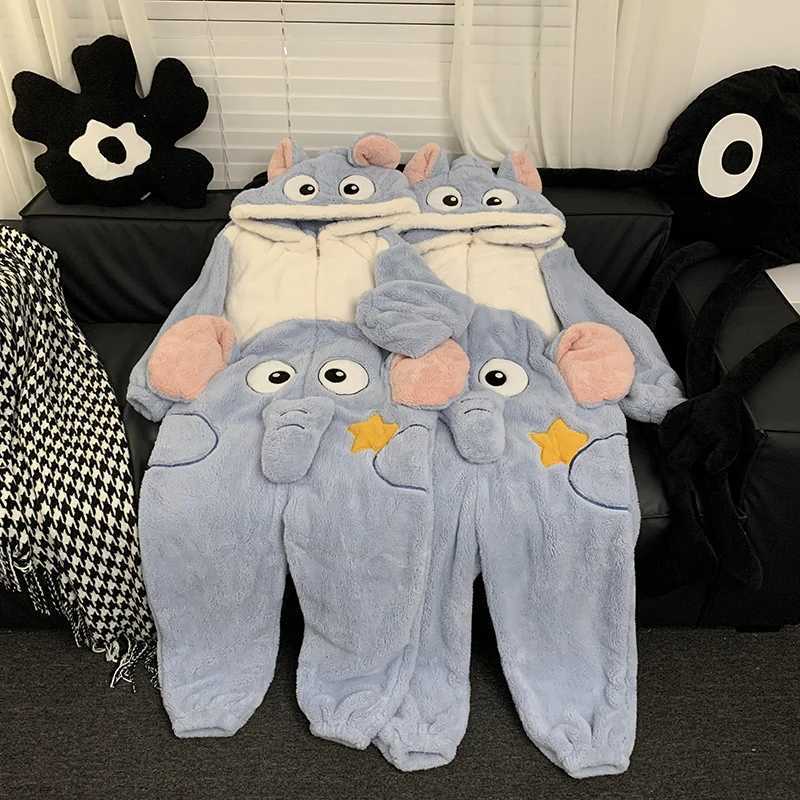 Kigurumis Cute Elephant Winter Thicken Pyjamas Women Men Pajamas Onesie Couples Jumpsuit Hooded Bodysuit Festival Funny Homewear Z250925