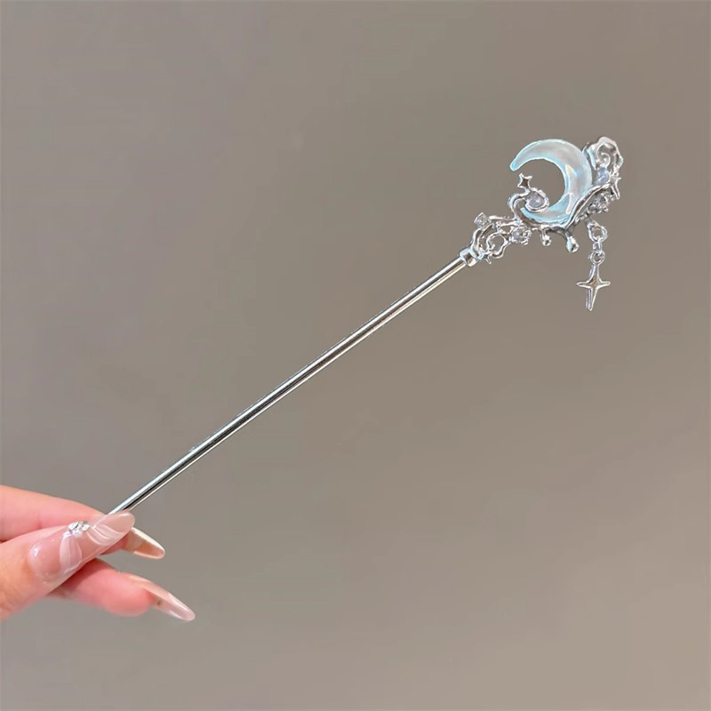 Elegant Chinese Style Hair Accessory Romantic Enameled Flower Tassel Hair Clip Alloy Jewelry Hairpin For Women Fashion Hairpin
