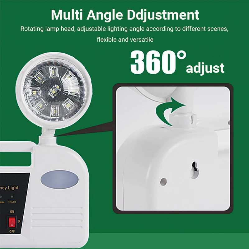 Double Headed Emergency Light LED Charging Emergency Lamp IP30 Fire Exit Indicator Light 3 Hour Emergency Lighting AC85265V C250925