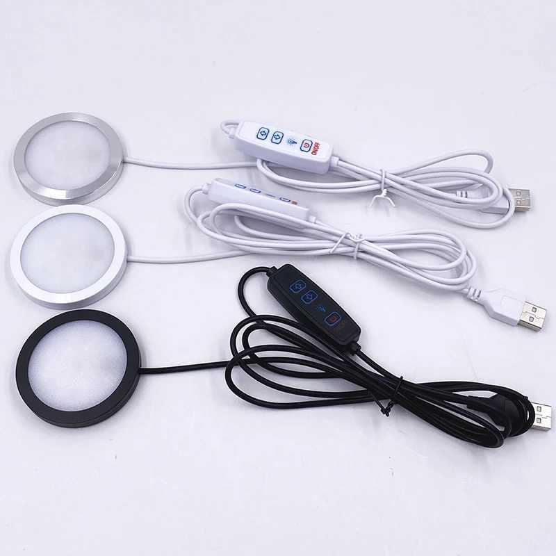 Ultrathin 8mm USB 5V 3W Dimmable Spotlight Surface Mounted Mini LED Circular Simple Ceiling Light Exhibition Cabinet Lamp C250925