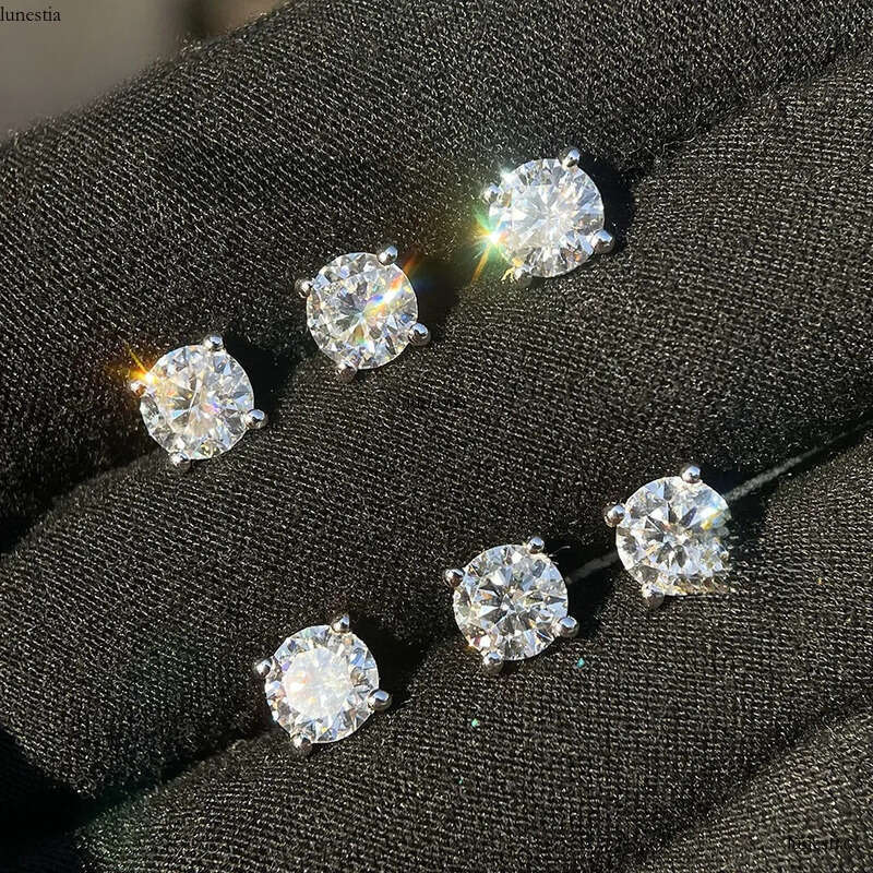 Shine 1CT 2CT IGI Certified CVD Lab Laboratory 14K White Solid Gold D VS1 LAB Grown Dia Earrings for Women