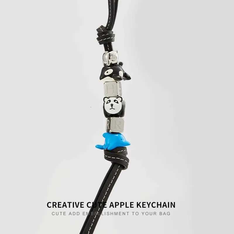 Luxurious Cowhide Bag Charm Handmade Rope Bag Charm Flower Leather Pendant Cute Car KeyChain DIY Decorative Charm Bag Accessories32 D250926