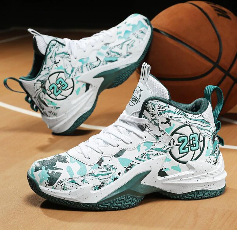 23 letter fashion men's sneaker practical basketball shoes junior high school boys' high top sports shoes casual running shoes Z 9.8-9