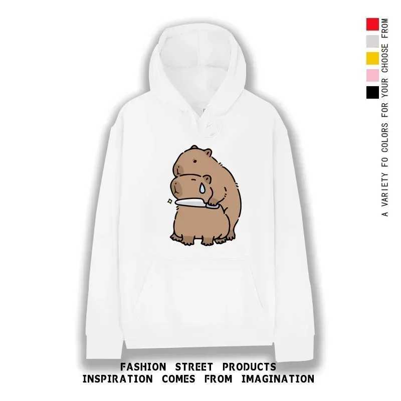 Famous Animal Kabiba Cartoon Peripheral Capybara Hoodie for Men Women Couple Clothes Hooded Jacket sweatshirt L250926